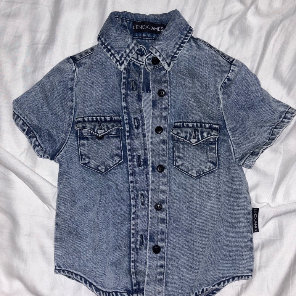 Lenox James Denim Short Sleeve Shirt size 12-18m